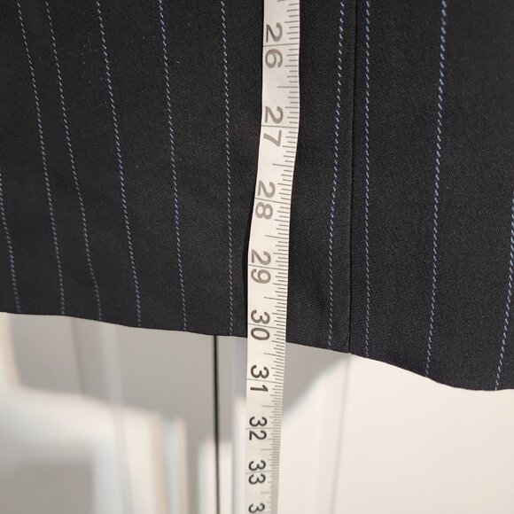 Kasper Women's 2 pc Black Pin Stripe Pant Suit with Light Blue Stripes Size 12 - Picture 10 of 13